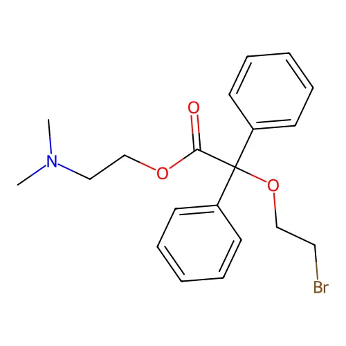 Acetic acid, (2-bromoethoxy)diphenyl-, 2-(dimethylamino)ethyl ester structure