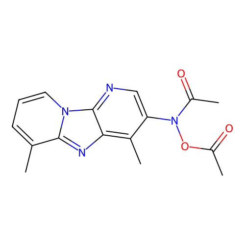 3-(N-acetoxy-N-acetylamino)-4,6-dimethyldipyrido(1,2-a-3',2'-d)imidazole structure