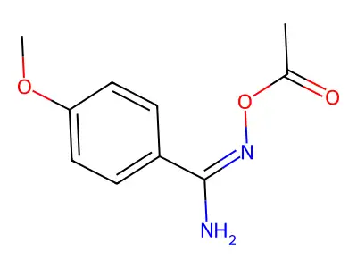 4-Methoxybenzamide O-acetyloxime structure
