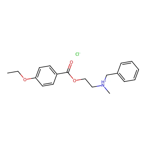Benzoic acid, p-ethoxy-, 2-(benzylmethylamino)ethyl ester, hydrochloride structure
