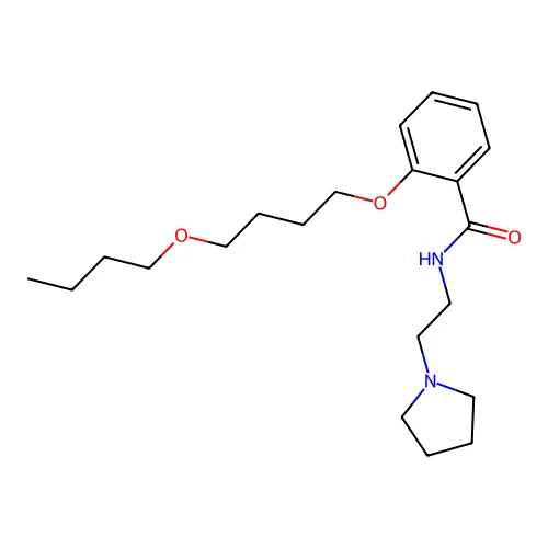 Benzamide, o-(4-butoxybutoxy)-N-(2-(1-pyrrolidinyl)ethyl)- structure