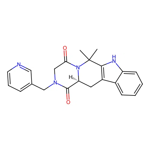 (12aS)-6,6-dimethyl-2-(pyridin-3-ylmethyl)-2,3,6,7,12,12a-hexahydropyrazino[1',2':1,6]pyrido[3,4-b]indole-1,4-dione structure