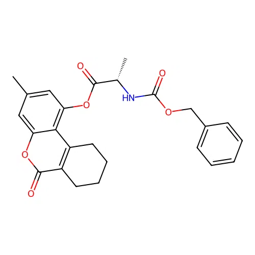 (S)-3-methyl-6-oxo-7,8,9,10-tetrahydro-6H-benzo[c]chromen-1-yl 2-(((benzyloxy)carbonyl)amino)propanoate structure