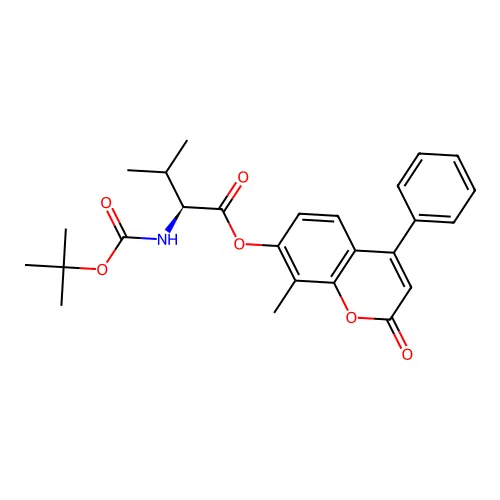 (S)-8-methyl-2-oxo-4-phenyl-2H-chromen-7-yl 2-((tert-butoxycarbonyl)amino)-3-methylbutanoate structure
