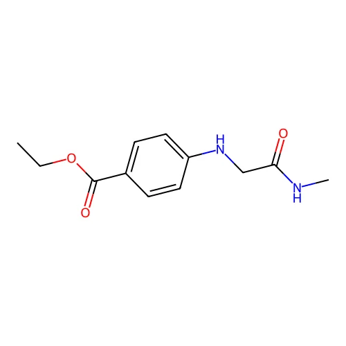 Benzoic acid, p-((methylcarbamoylmethyl)amino)-, ethyl ester structure