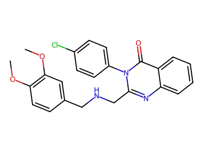 4(3H)-Quinazolinone, 3-(p-chlorophenyl)-2-((veratrylamino)methyl)- structure