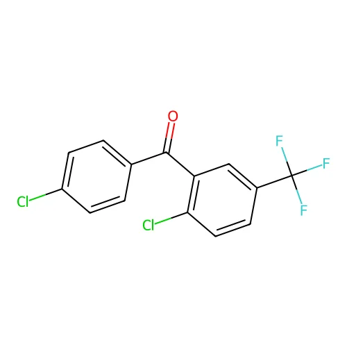 (4-Chlorophenyl)(2-chloro-5-(trifluoromethyl)phenyl)methanone structure