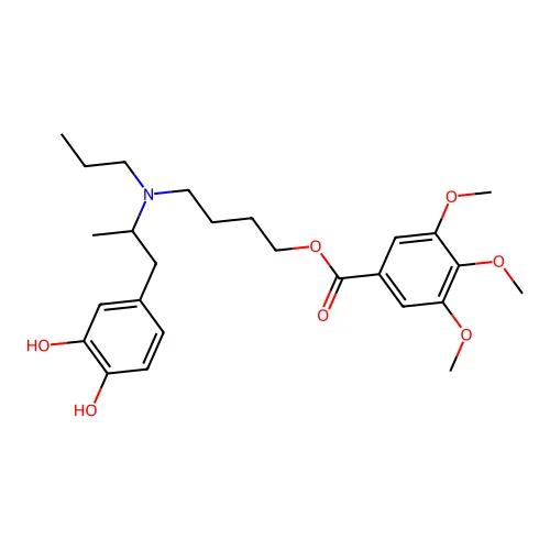o-Catechol, 4-(2-(N-propyl-N-(4-(3,4,5-trimethoxybenzoyloxy)butyl)amino)propyl)- structure