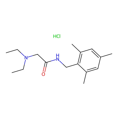 Acetamide, 2-(diethylamino)-N-(2,4,6-trimethylbenzyl)-, hydrochloride structure