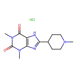 Theophylline, 8-(1-methyl-4-piperidyl)-, hydrochloride structure
