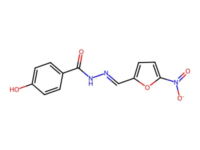 Benzoic acid, 4-hydroxy-, [(5-nitro-2-furanyl)methylene]hydrazide structure