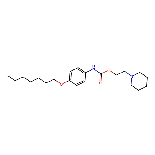 2-Piperidinoethyl-4-heptyloxyphenylcarbamate structure