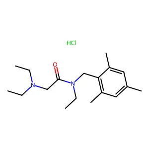 Acetamide, 2-(diethylamino)-N-ethyl-N-(2,4,6-trimethylbenzyl)-, hydrochloride structure
