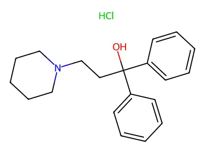1-Piperidinepropanol, alpha,alpha-diphenyl-, hydrochloride (1:1) structure