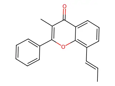 (E)-3-Methyl-2-phenyl-8-(prop-1-enyl)-4H-chromen-4-one structure
