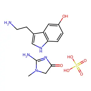 2-(5-hydroxy-1H-indol-3-yl)ethylammonium structure