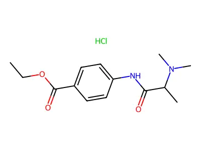 p-(2-(Dimethylamino)propionamido)benzoic acid ethyl ester hydrochloride structure