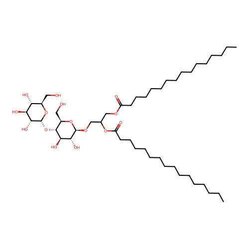 1(3)-Dipalmitoyl-3(1)-(glucopyranosyl-(1-4)-glucopyranosyl)-glycerol structure