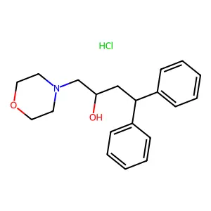 1-(Morpholin-4-yl)-4,4-diphenylbutan-2-ol--hydrogen chloride (1/1) structure