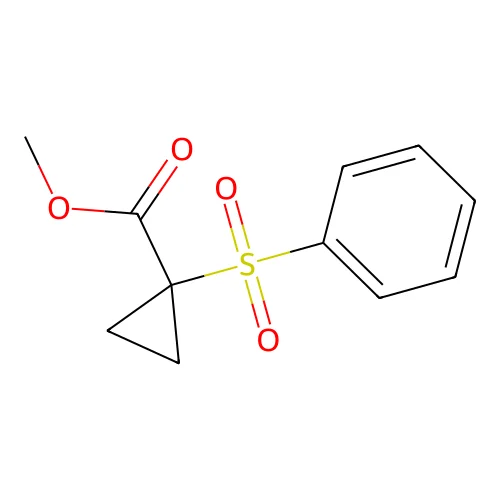 Cyclopropanecarboxylic acid, 1-(phenylsulfonyl)-, methyl ester structure