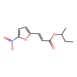 5-Nitro-2-furylacrylic acid, sec-butyl ester structure