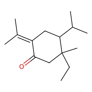 5-Ethyl-4-(isopropyl)-2-(isopropylidene)-5-methylcyclohexan-1-one structure