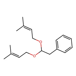 (2,2-Bis((3-methyl-2-buten-1-yl)oxy)ethyl)benzene structure
