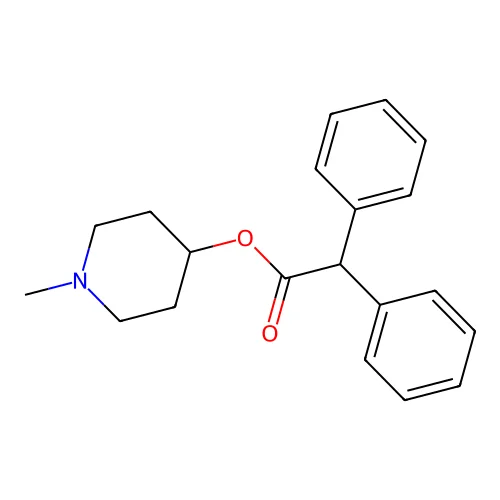 4-Diphenylacetoxy-n-methylpiperidine structure