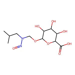 beta-D-Glucopyranosiduronic acid, ((2-methylpropyl)nitrosoamino)methyl structure