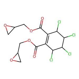 Bis(oxiranylmethyl) 3,4,5,6-tetrachlorocyclohexene-1,2-dicarboxylate structure