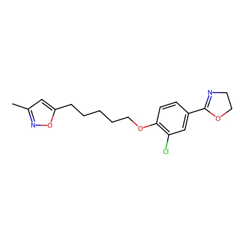 5-(5-(2-Chloro-4-(4,5-dihydro-2-oxazolyl)phenoxy)pentyl)-3-methylisoxazole structure
