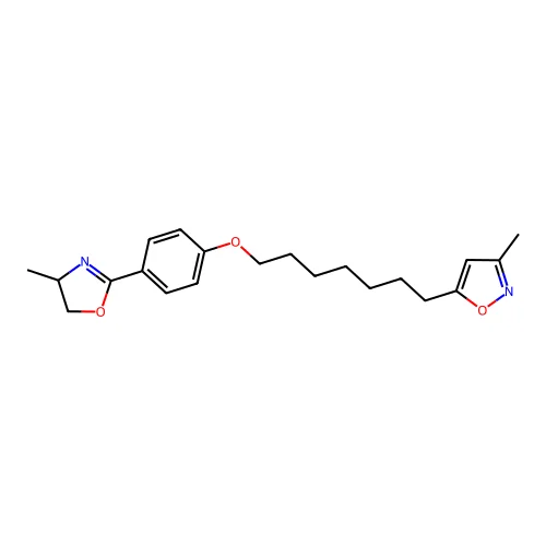 Isoxazole, 5-(7-(4-(4,5-dihydro-4-methyl-2-oxazolyl)phenoxy)heptyl)-3-methyl- structure