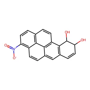 trans-9,10-Dihydro-3-nitrobenzo(a)pyrene-9,10-diol structure