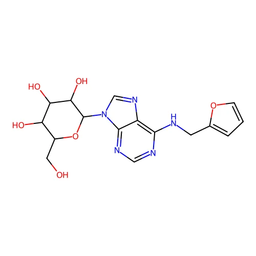 2-[6-(Furan-2-ylmethylamino)purin-9-yl]-6-(hydroxymethyl)oxane-3,4,5-triol structure