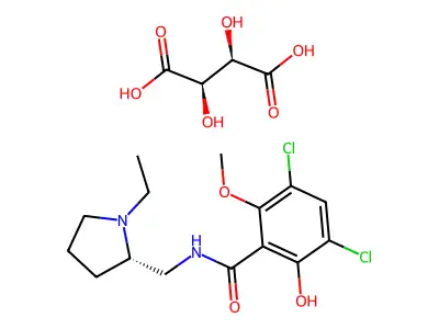 S(-)-Raclopride (+)-tartrate salt structure