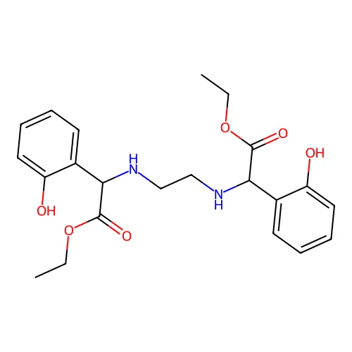 Glycine, N,N'-ethylenebis(2-(o-hydroxyphenyl)-, diethyl ester structure