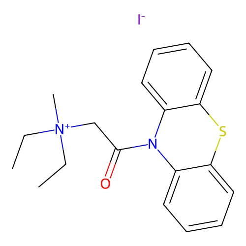Ammonium, diethylmethyl(((10-phenothiazinyl)carbonyl)methyl)-, iodide structure