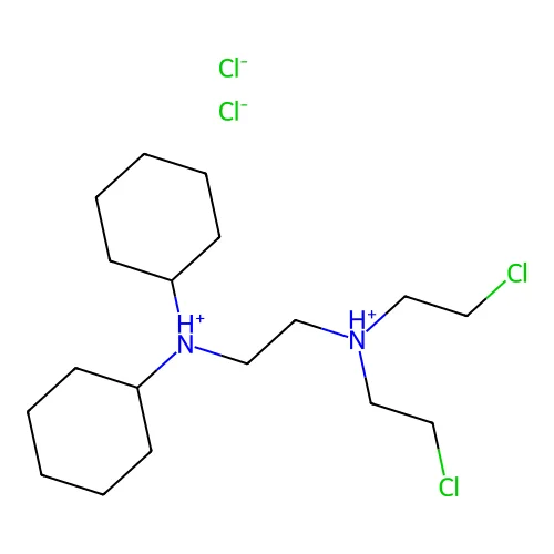 Ethylenediamine, N,N-bis(2-chloroethyl)-N',N'-dicyclohexyl-, dihydrochloride structure