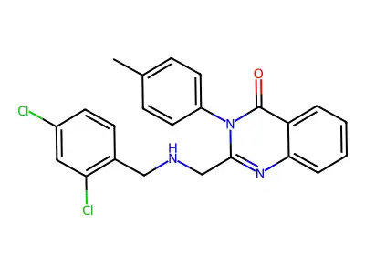4(3H)-Quinazolinone, 2-(((2,4-dichlorobenzyl)amino)methyl)-3-(p-tolyl)- structure