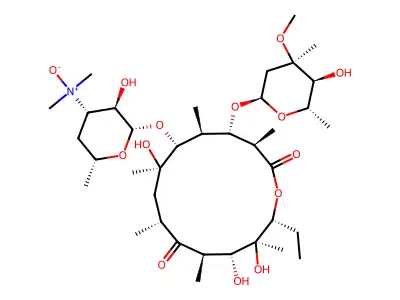 Erythromycin, anhydro-, N-oxide structure