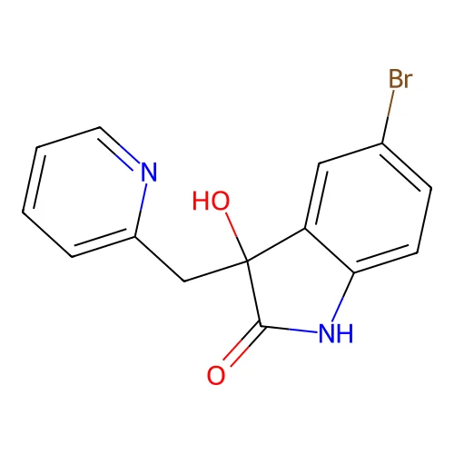 2H-Indol-2-one, 1,3-dihydro-5-bromo-3-hydroxy-3-(2-pyridinylmethyl)- structure