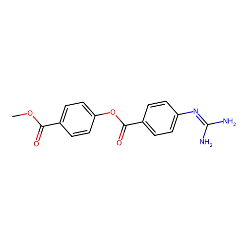 4'-Carbomethoxyphenyl 4-guanidinobenzoate structure