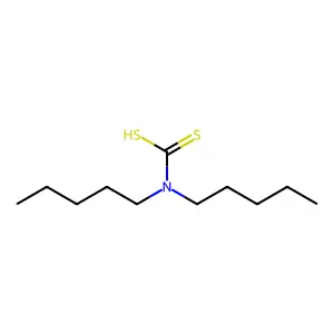 Carbamodithioic acid, dipentyl- structure