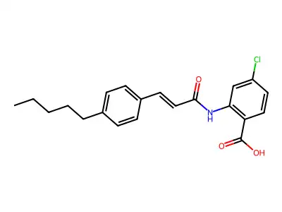 4-Chloro-2-[3-(4-pentylphenyl)prop-2-enoylamino]benzoic acid structure
