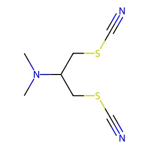 Thiocyanic acid, C,C'-(2-(dimethylamino)-1,3-propanediyl) ester structure