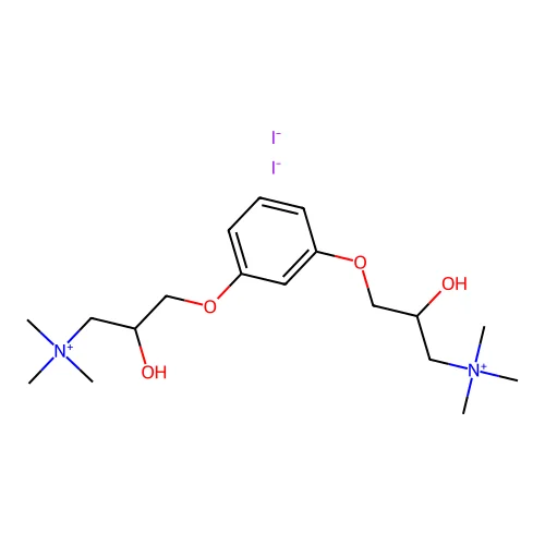 Ammonium, (m-phenylenebis(oxy(2-hydroxytrimethylene)))bis(trimethyl-, diiodide structure
